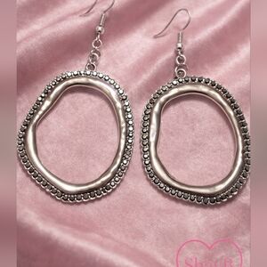 Paparazzi Silver Textured Hoop Earrings